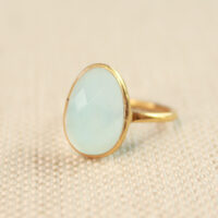 chalcedoon ring goud verguld