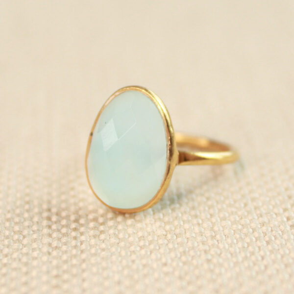 chalcedoon ring goud verguld